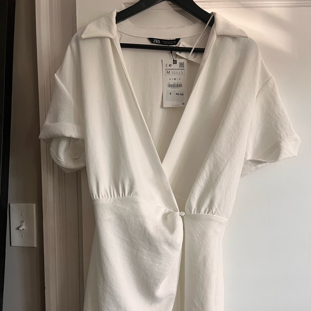 Zara white wrap dress